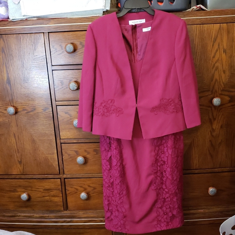 Jacques Vert Deep Pink Dress Set